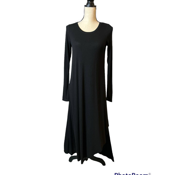 New BCBGMAXAZRIA Andi Black Sweater Dress with Asymmetrical Hemline, Size Small - Picture 1 of 6